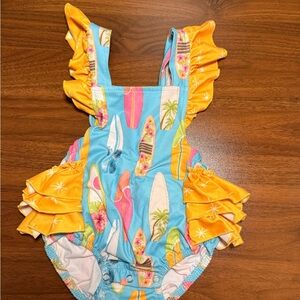 Colorful Surfboard Print Baby Swimsuit